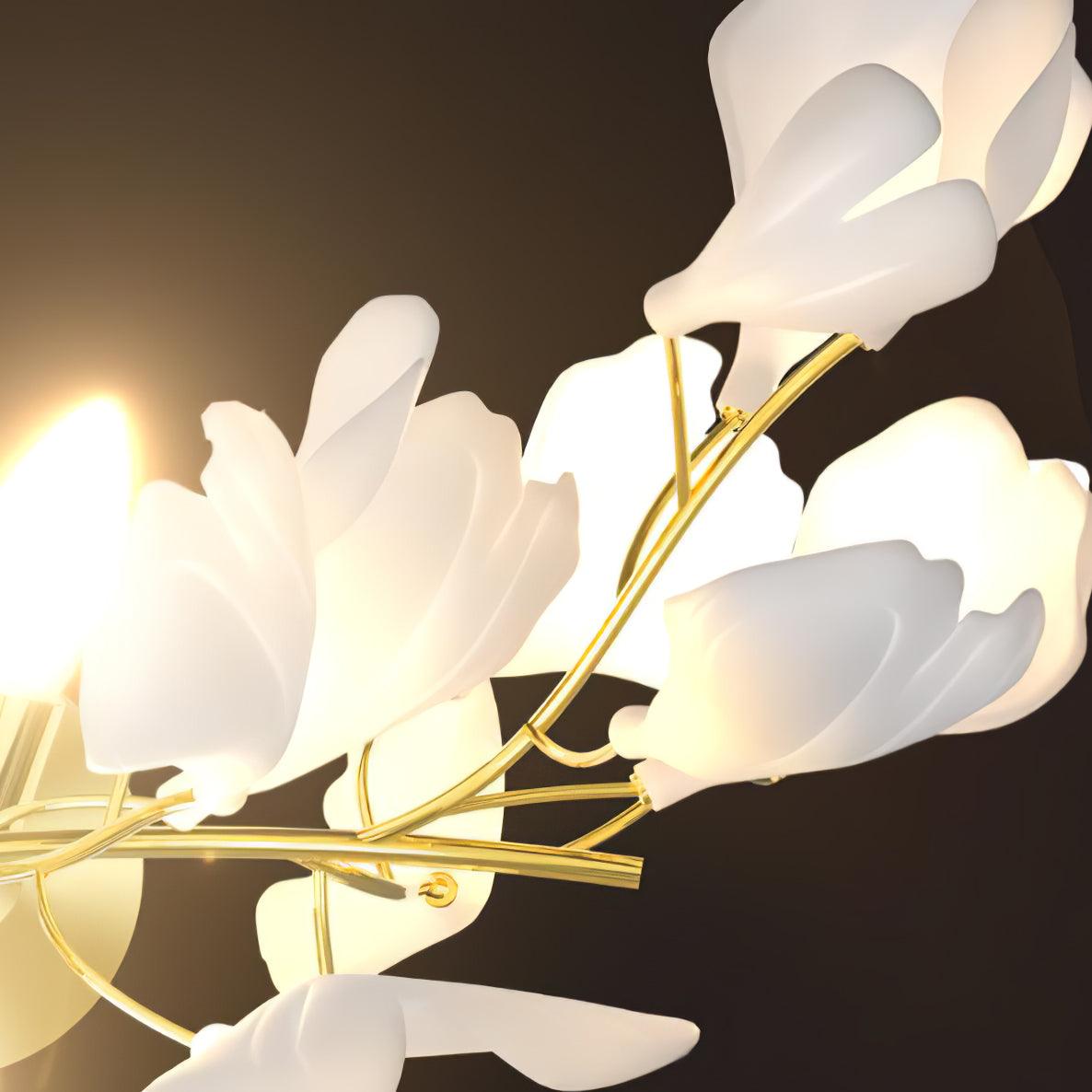 Lampada da parete floreale - Eleganza dorata e luce morbida