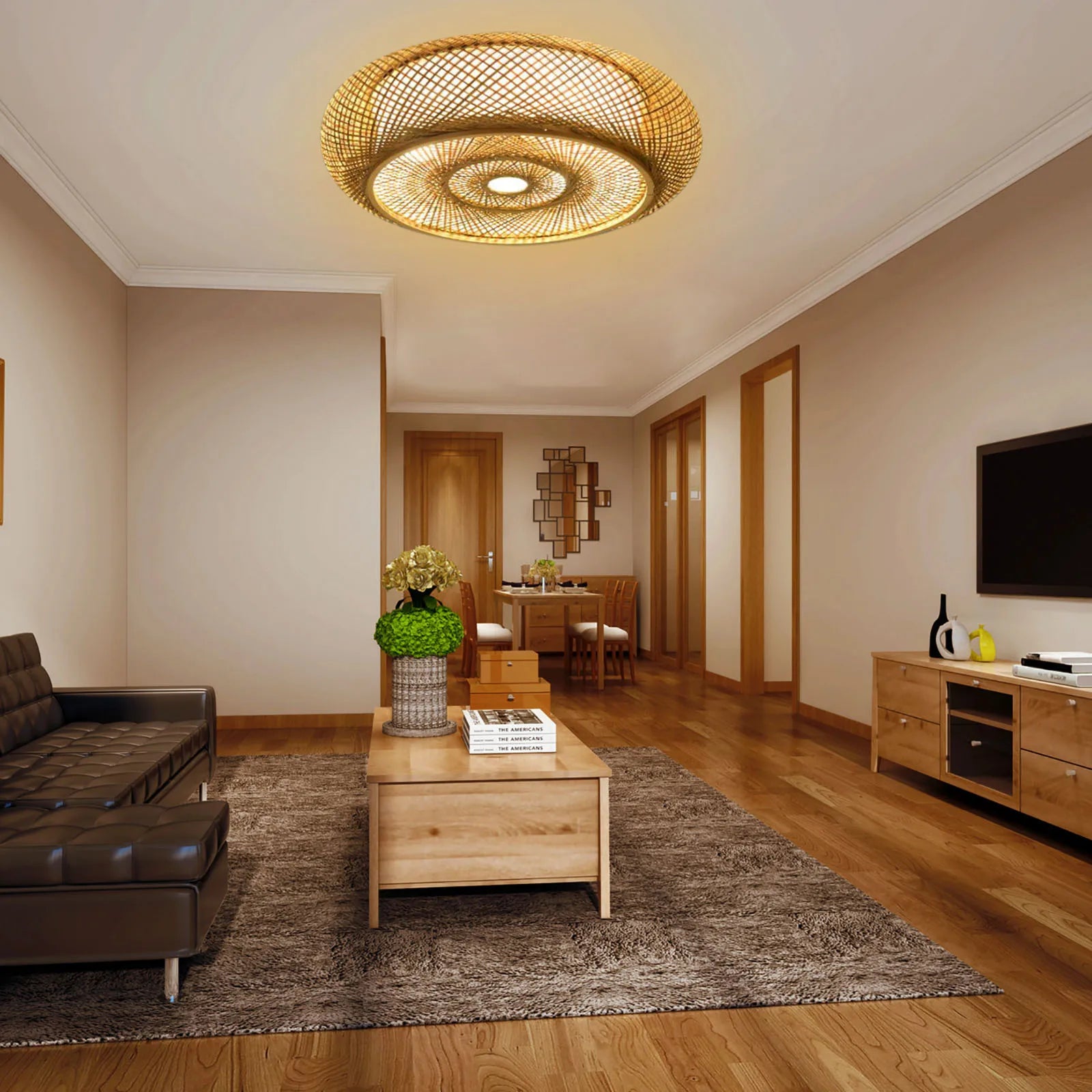 Lampe Suspendue Artisanale En Bambou Naturel – Élégance Et Authenticité