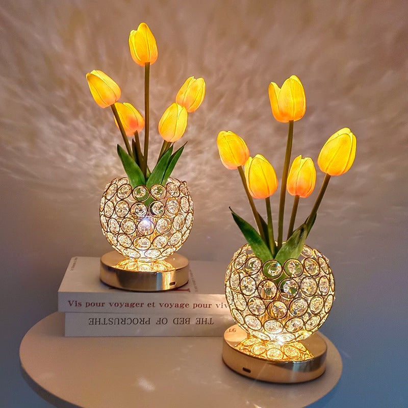 Lampe De Chevet Tactile – Éclat Cristallin Élégant