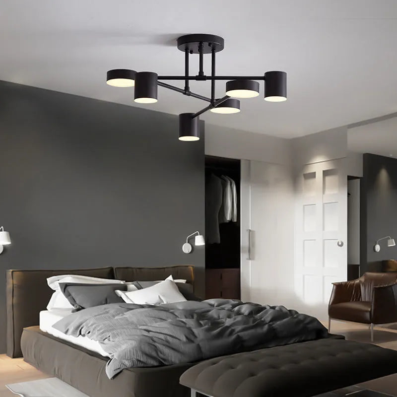 Moderne Taklampe Med 6 Justerbare LED-Hoder – Allsidig Belysning Og Stilig Design