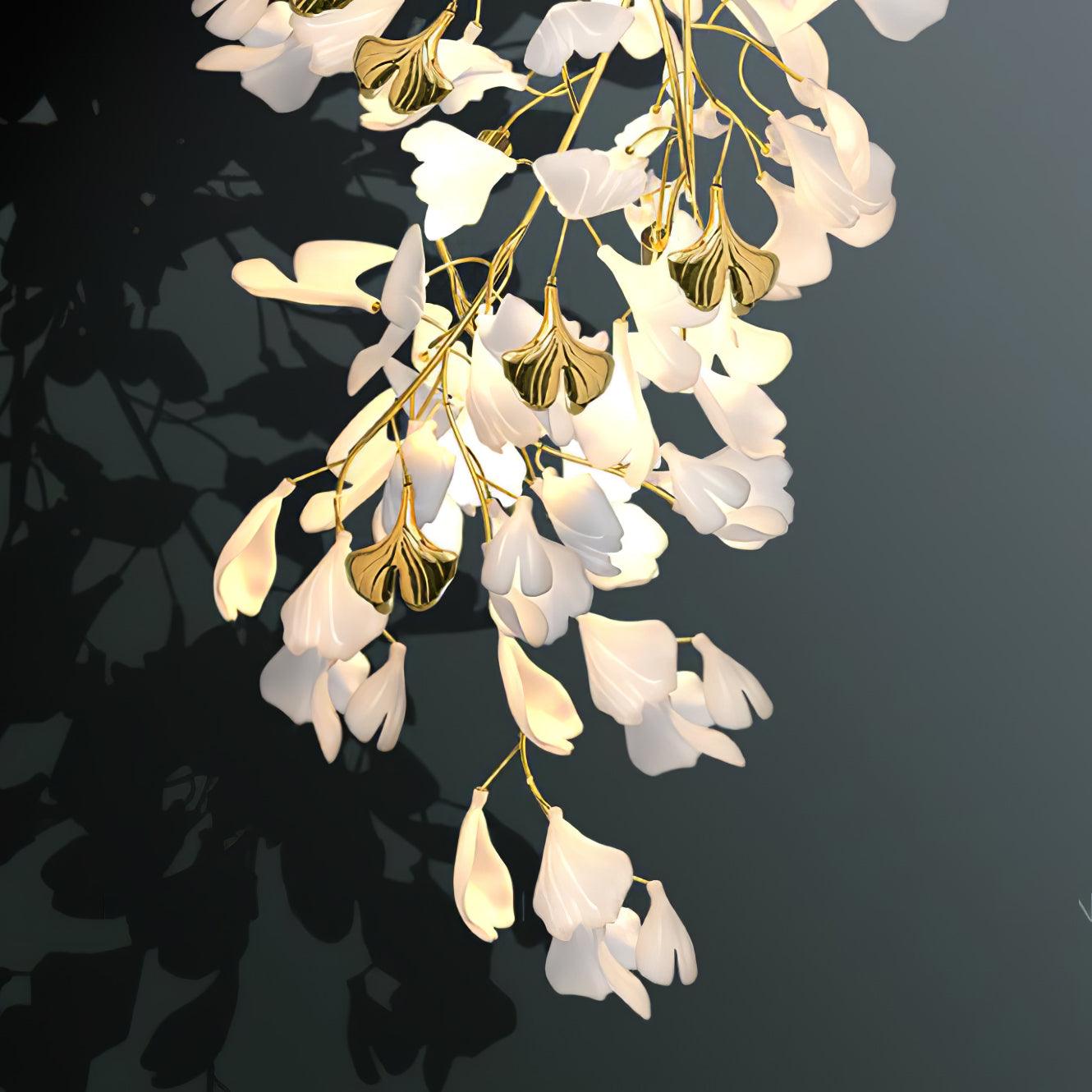 Lampada da parete floreale - Eleganza dorata e luce morbida