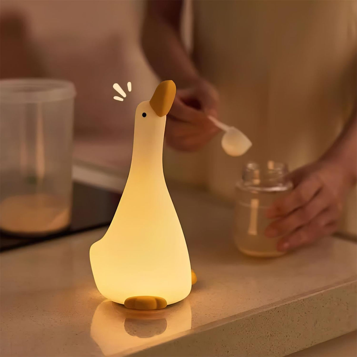 Veilleuse Oie Enchantée — Lumière Tactile & Design Apaisant
