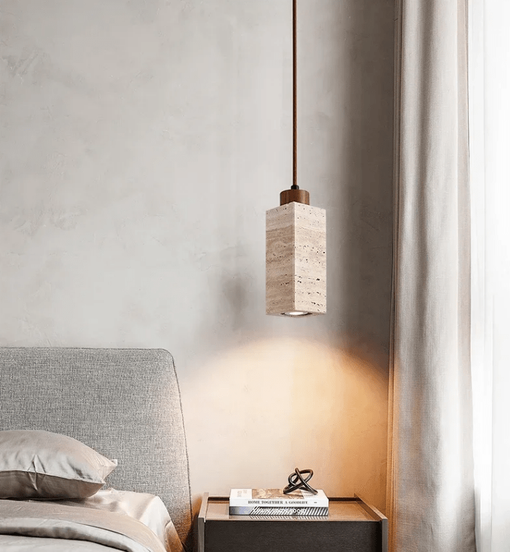 Lámpara Colgante de Piedra Natural – Elegancia y Autenticidad 