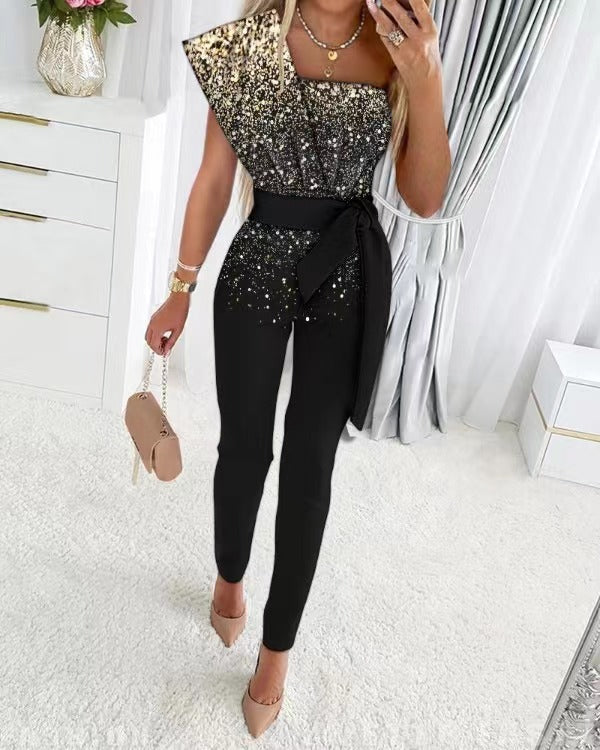 Bernice | Ensemble Élégant – Style Ceinturé Et Détail Pailleté
