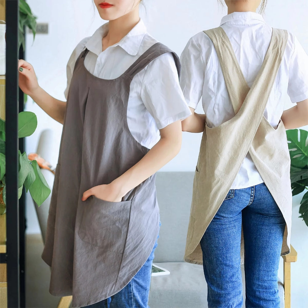Delantal Cruzado Inspirado En El Diseño Coreano – Elegancia Y Práctica En El Día A Día 