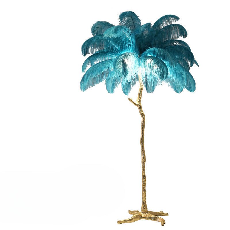 Lyxig Solfjäderlampa – Elegant Skärm Med Fjädrar 