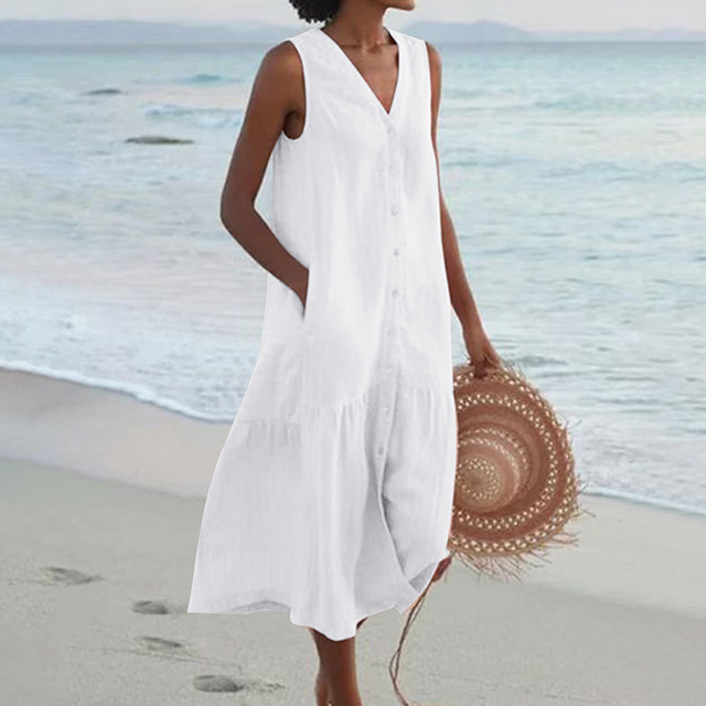 Sandrine | Lett sommerkjole – Eleganse og V-hals 
