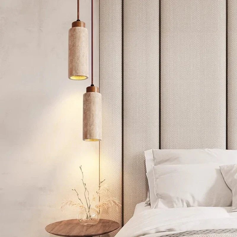 Lámpara Colgante de Piedra Natural – Elegancia y Autenticidad 