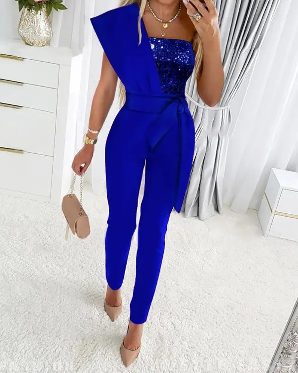 Bernice | Ensemble Élégant – Style Ceinturé Et Détail Pailleté