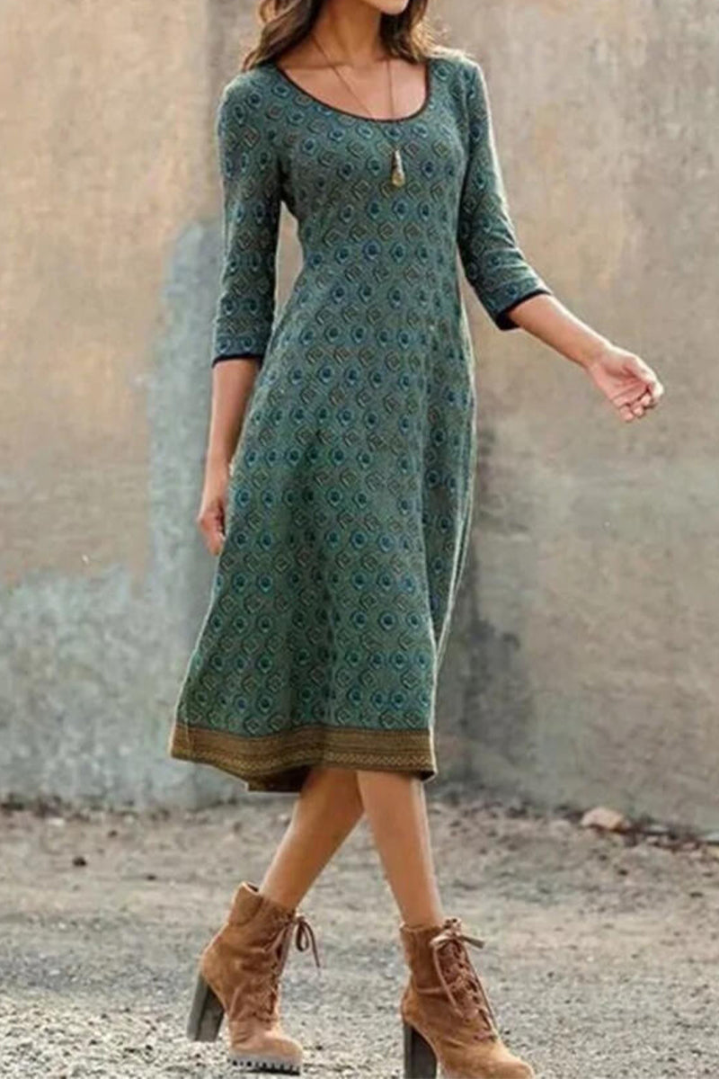Robe Midi Légère – Manches Courtes Et Élégance Estivale