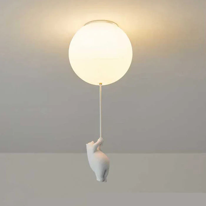 Plafonnier Enfant — Oursons Suspendus À Des Ballons Lumineux