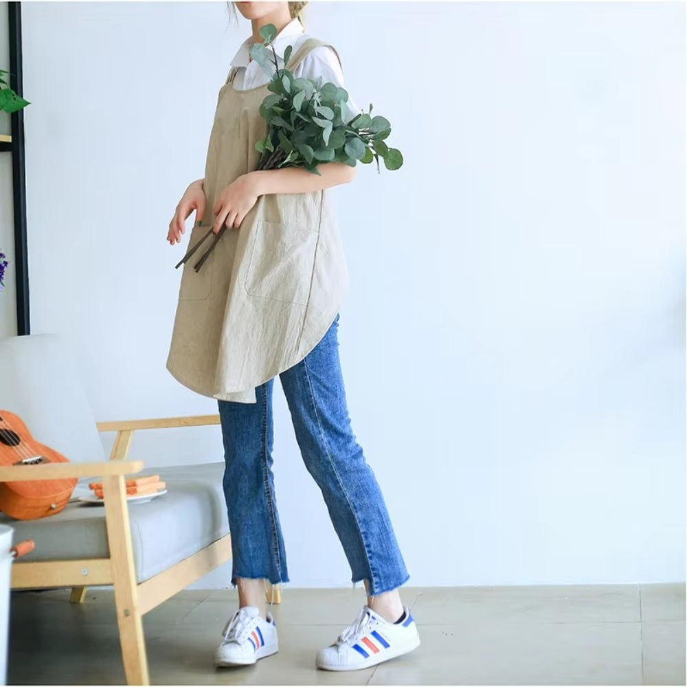 Delantal Cruzado Inspirado En El Diseño Coreano – Elegancia Y Práctica En El Día A Día 