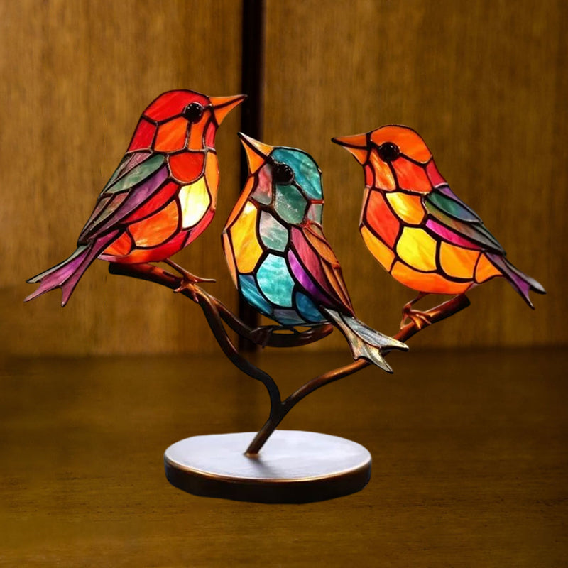 Ornament decorativ – Păsări așezate pe o ramură 
