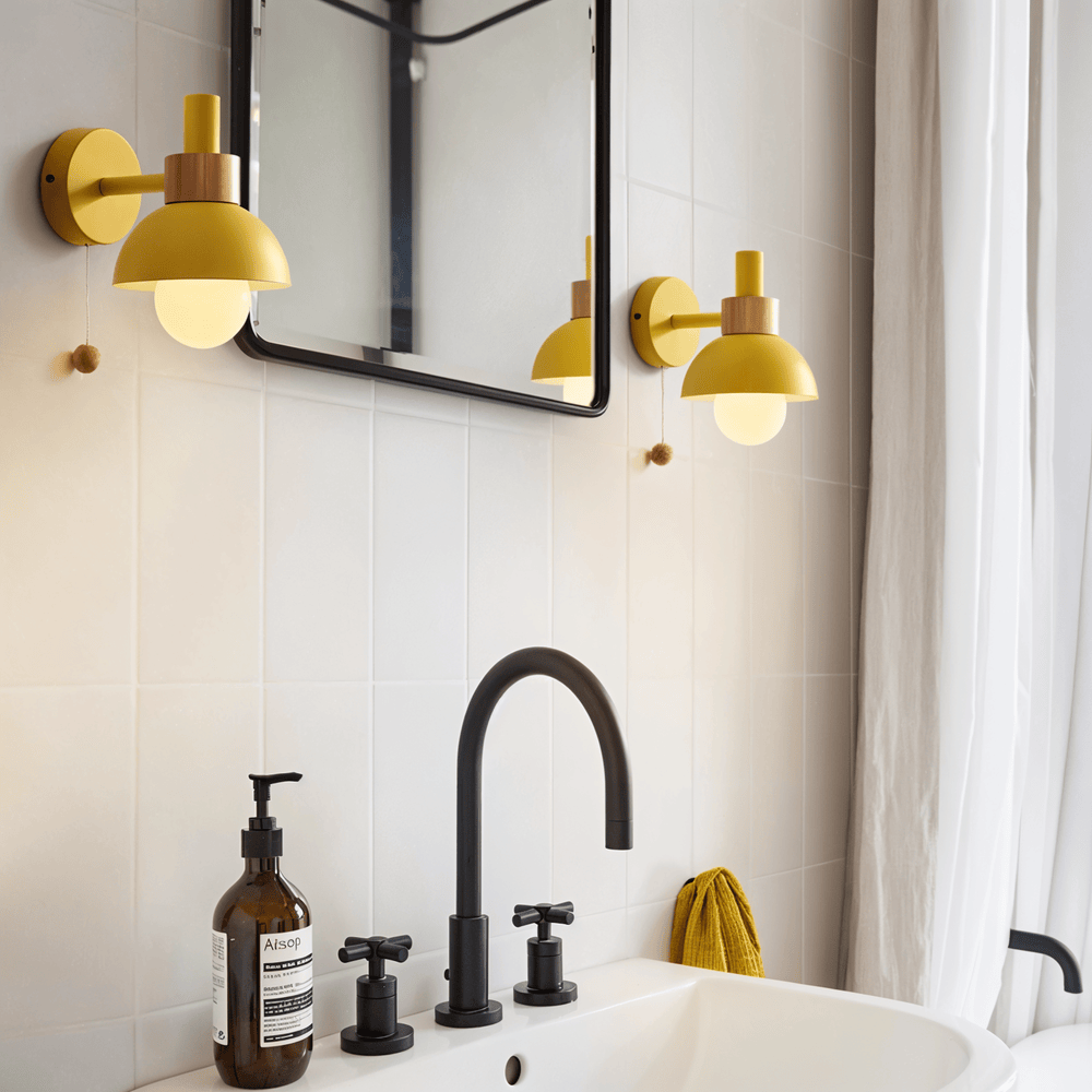 Pastelkleurige wandlamp met trekschakelaar - Zachte verlichting & moderne stijl