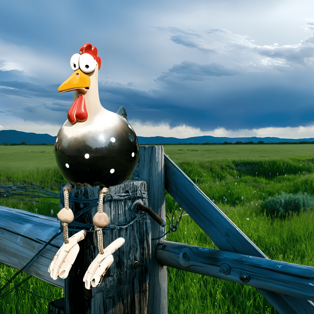 Statue De Coq Aux Grands Yeux — Décoration Originale & Détails Amusants