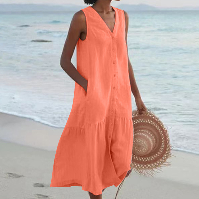 Sandrine | Robe Légère D’Été – Élégance Et Décolleté En V